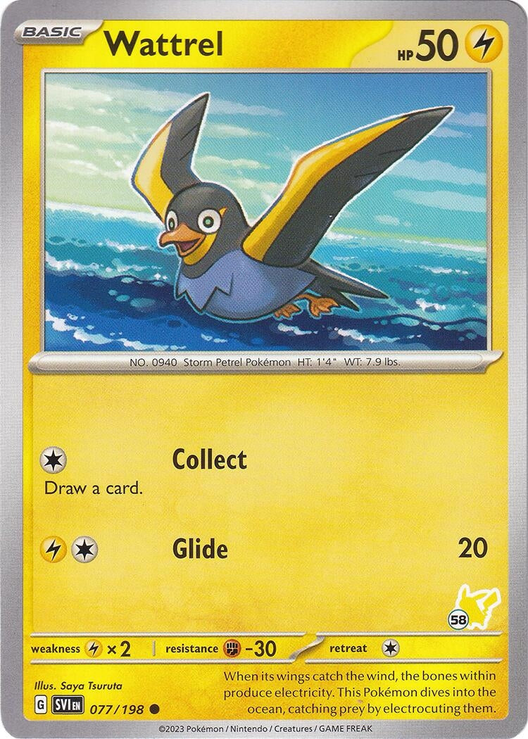 Image for Wattrel - Pikachu 58 (077/193) (Battle Academy 2024) (BA24) - Pokemon
