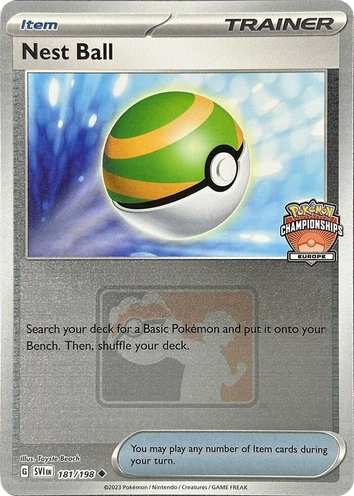 Image for Nest Ball - 181/198 (Europe Championships) (181/198) (League & Championship Cards) (PR) - Pokemon