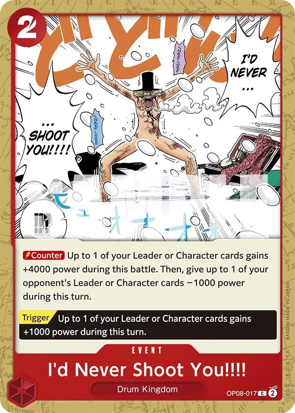 Image for I'd Never Shoot You!!!! (OP08-017) (Two Legends) (OP08) - One Piece Card Game