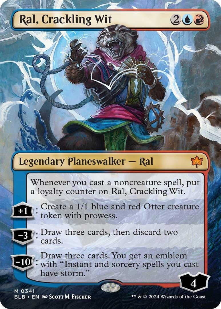 Ral, Crackling Wit (Borderless) (341) (Bloomburrow)