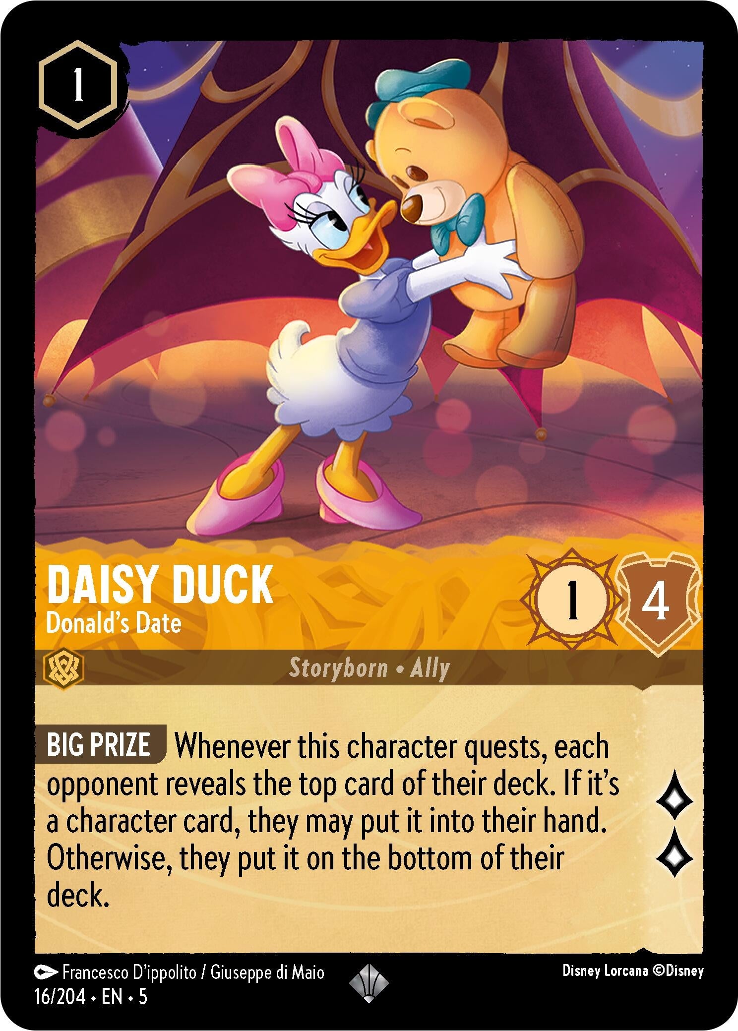 Image for Daisy Duck - Donald's Date (16/204) (Shimmering Skies) (5) - Disney Lorcana