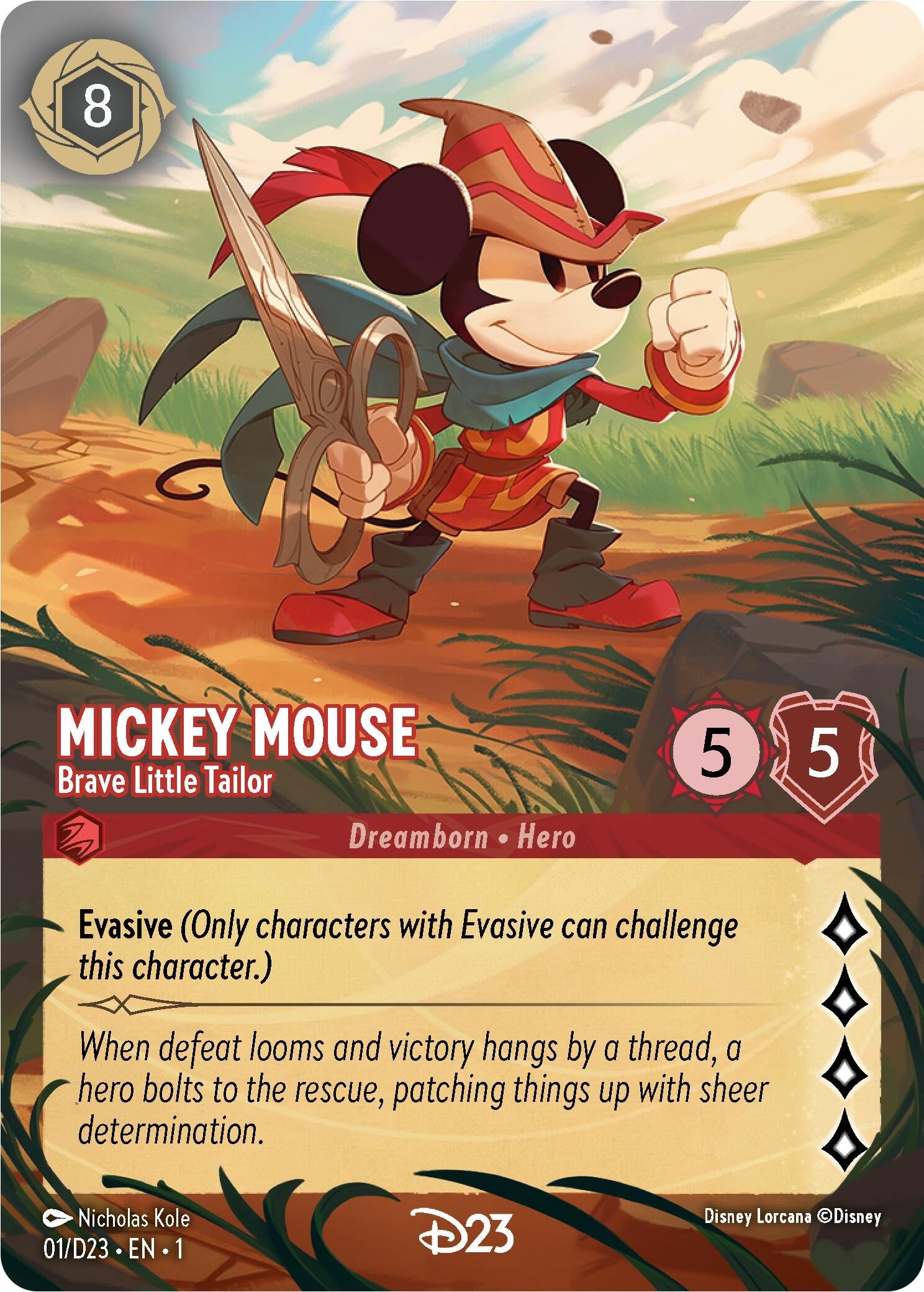Image for Mickey Mouse - Brave Little Tailor (Extended Art) (1) (D23 Promos) (D23) - Disney Lorcana