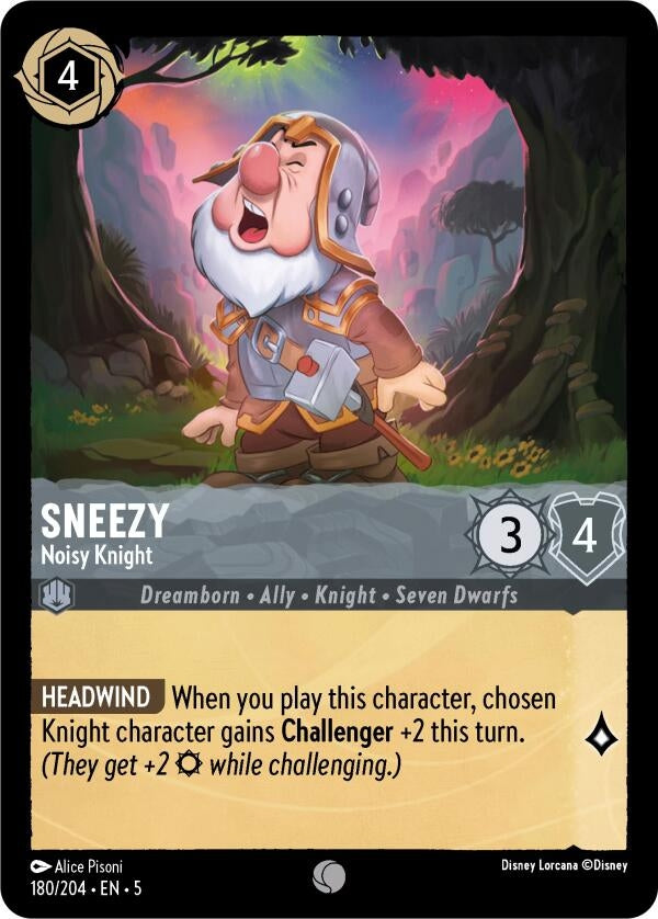Image for Sneezy - Noisy Knight (180/204) (Shimmering Skies) (5) - Disney Lorcana