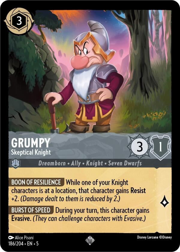 Image for Grumpy - Skeptical Knight (186/204) (Shimmering Skies) (5) - Disney Lorcana