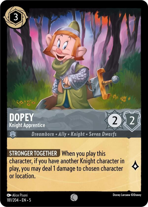 Image for Dopey - Knight Apprentice (181/204) (Shimmering Skies) (5) - Disney Lorcana