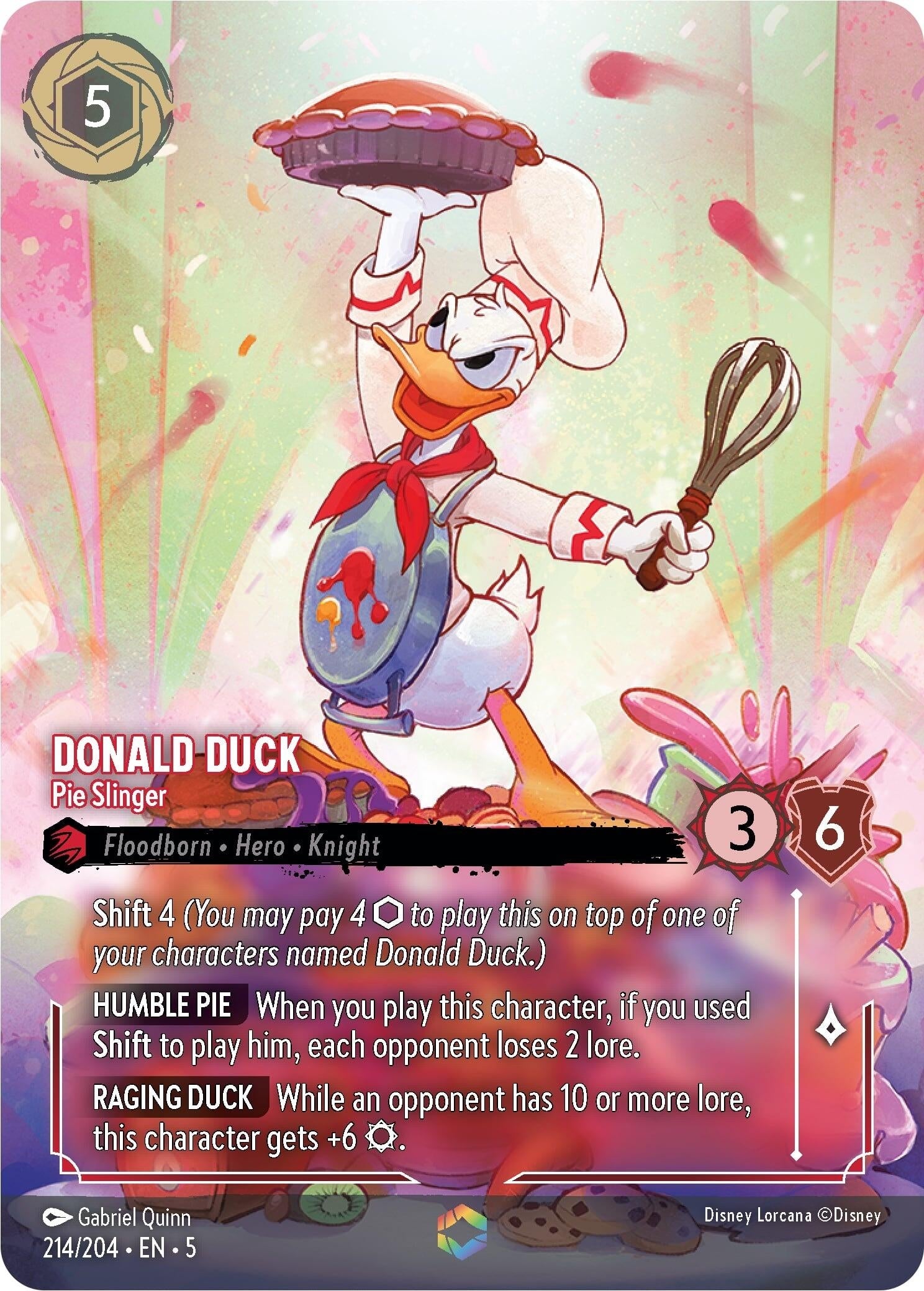 Image for Donald Duck - Pie Slinger (Enchanted) (214/204) (Shimmering Skies) (5) - Disney Lorcana