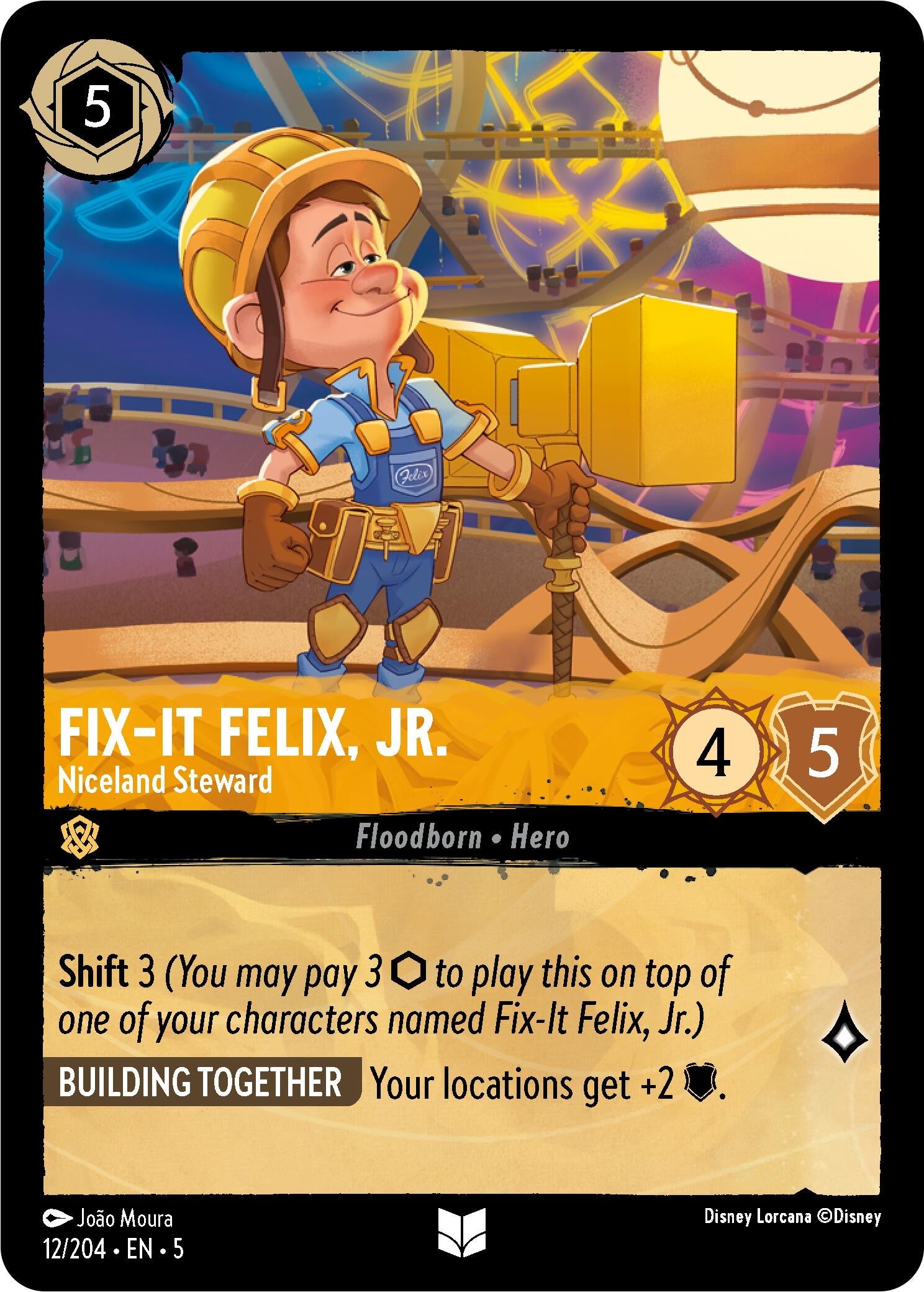 Image for Fix-It Felix, Jr. - Niceland Steward (12/204) (Shimmering Skies) (5) - Disney Lorcana