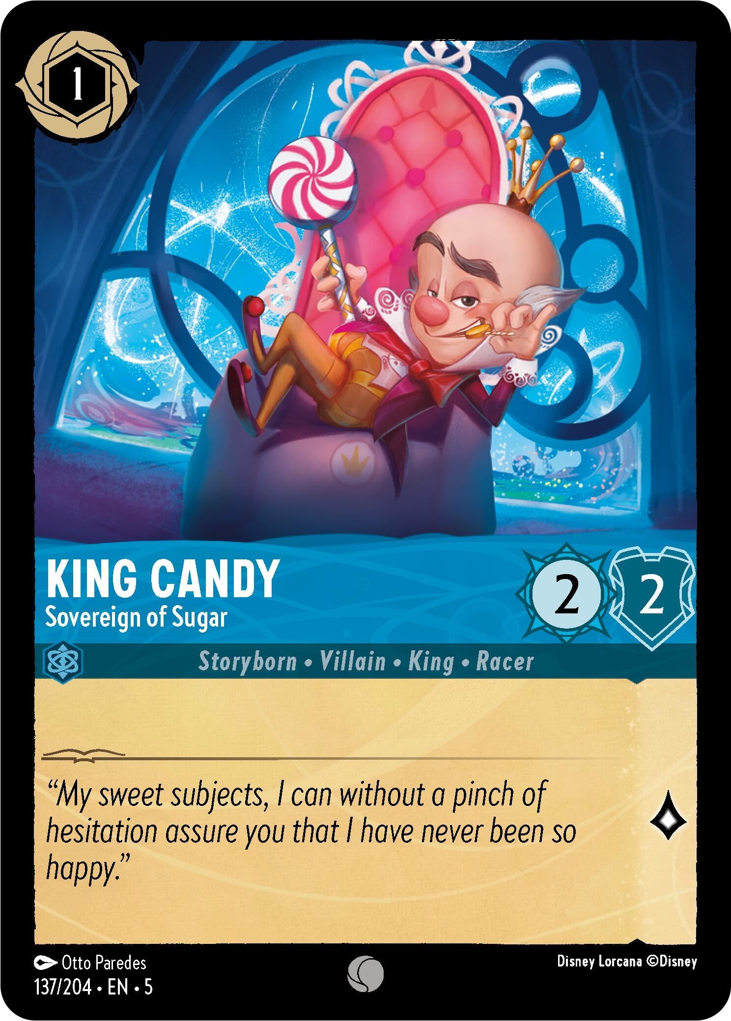 Image for King Candy - Sovereign of Sugar (137/204) (Shimmering Skies) (5) - Disney Lorcana