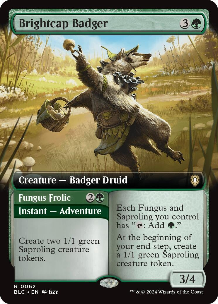 Brightcap Badger (Extended Art) (62) (Bloomburrow)