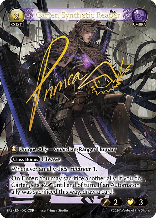 Image for Carter, Synthetic Reaper (CSR) (002) (Supporter Pack 2) (SP2) - Grand Archive TCG