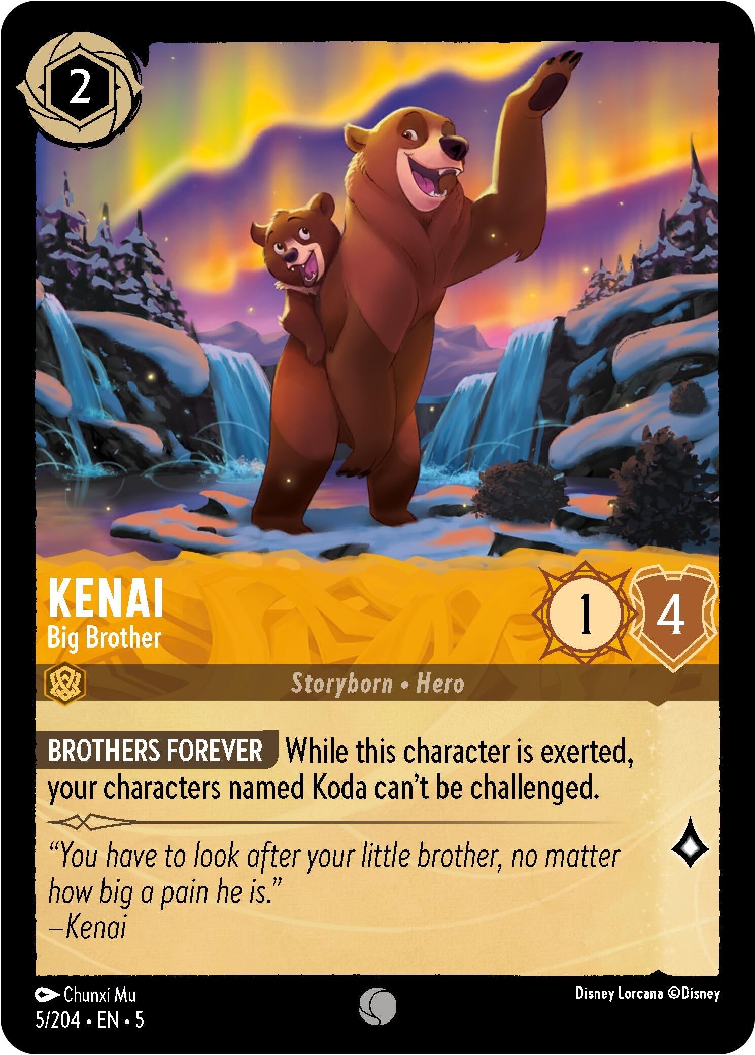 Image for Kenai - Big Brother (5/204) (Shimmering Skies) (5) - Disney Lorcana