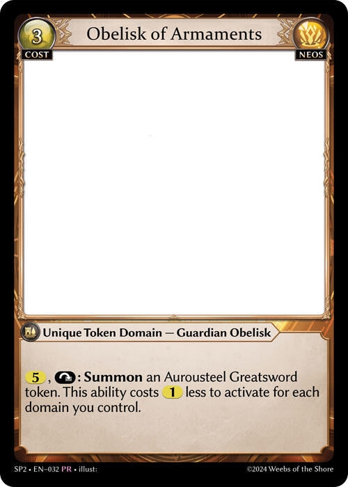 Image for Obelisk of Armaments (032) (Supporter Pack 2) (SP2) - Grand Archive TCG