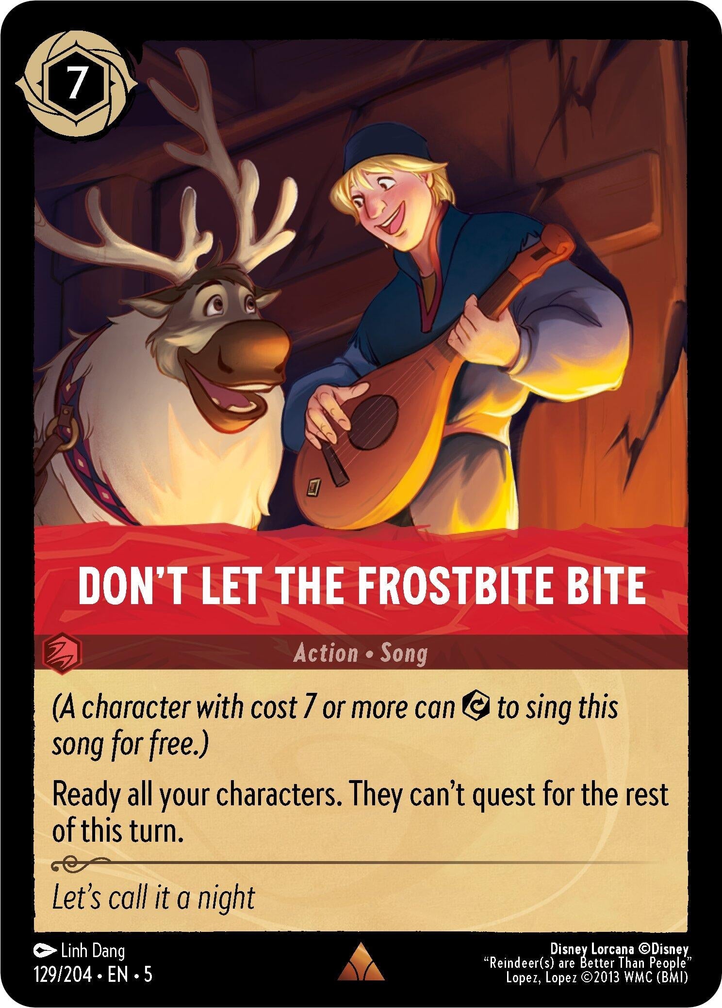 Image for Don't Let the Frostbite Bite (129/204) (Shimmering Skies) (5) - Disney Lorcana