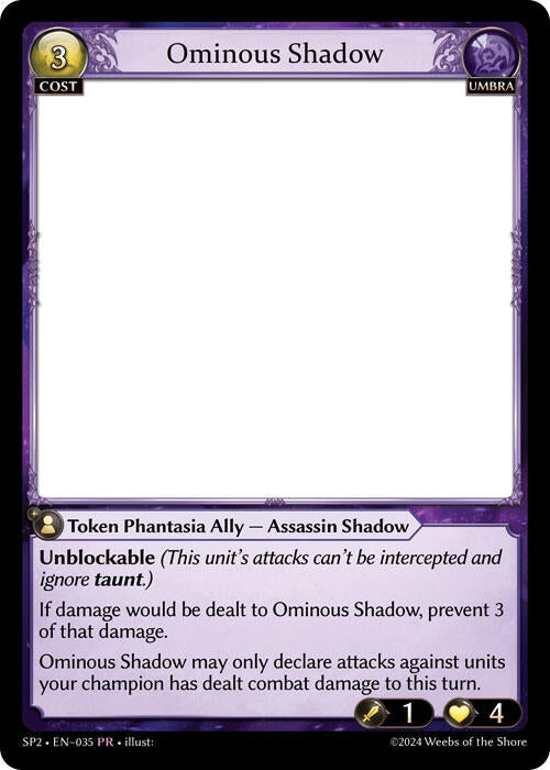 Image for Ominous Shadow (035) (Supporter Pack 2) (SP2) - Grand Archive TCG
