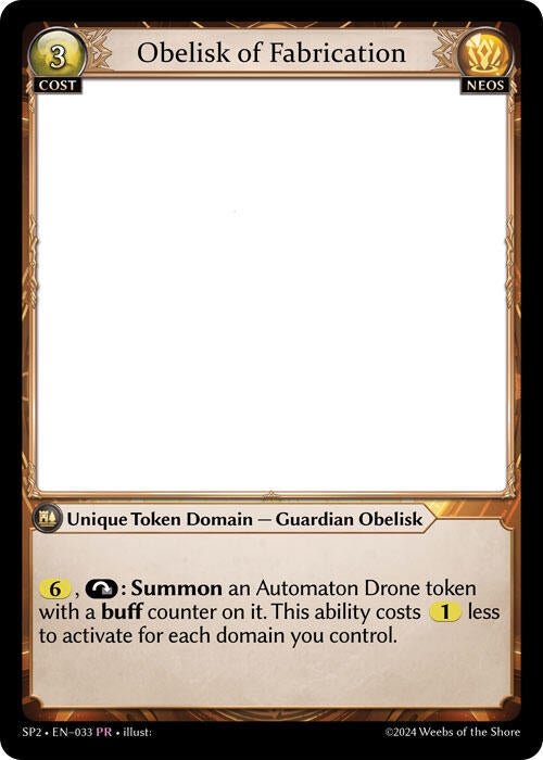 Image for Obelisk of Fabrication (033) (Supporter Pack 2) (SP2) - Grand Archive TCG