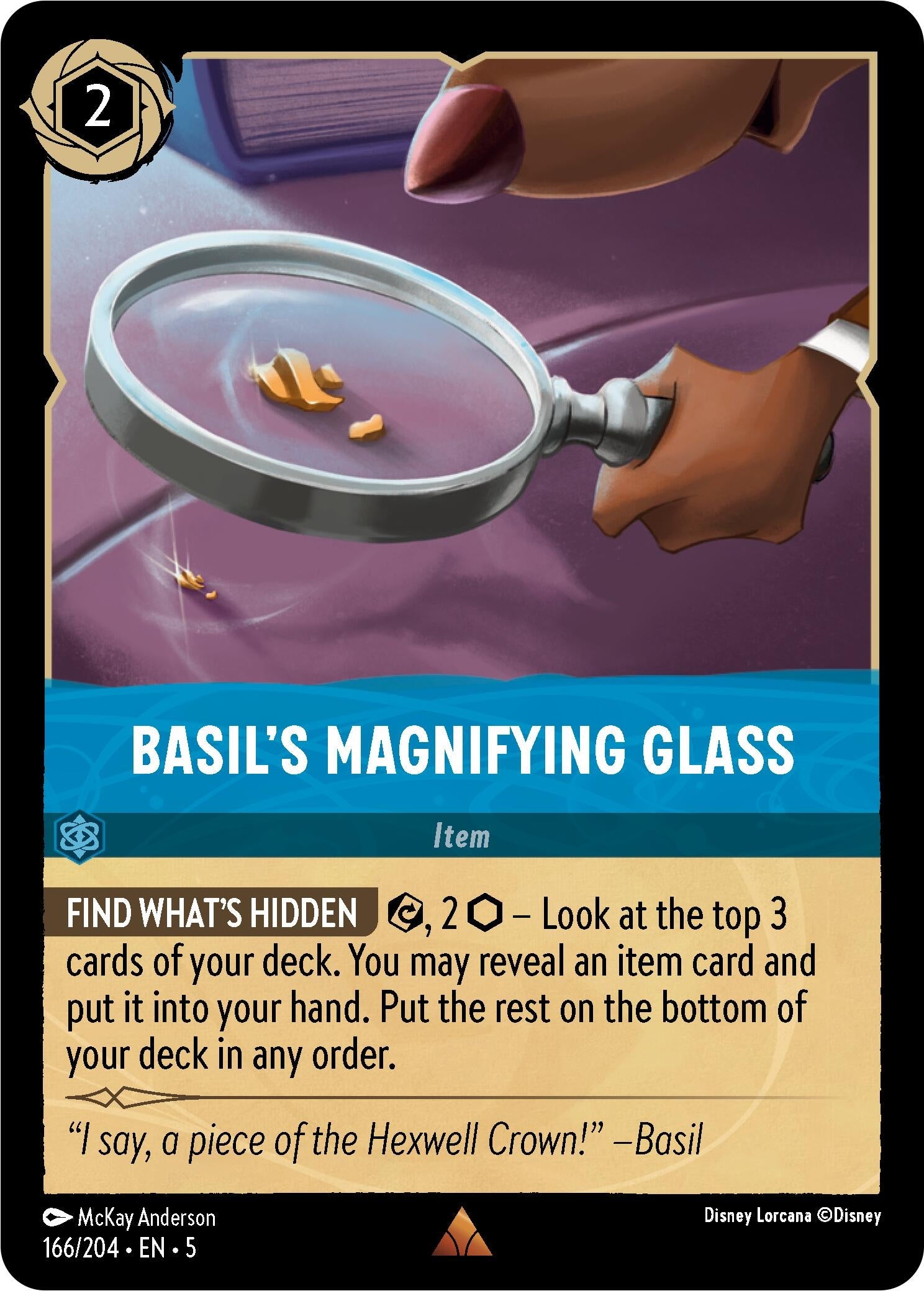Image for Basil's Magnifying Glass (166/204) (Shimmering Skies) (5) - Disney Lorcana
