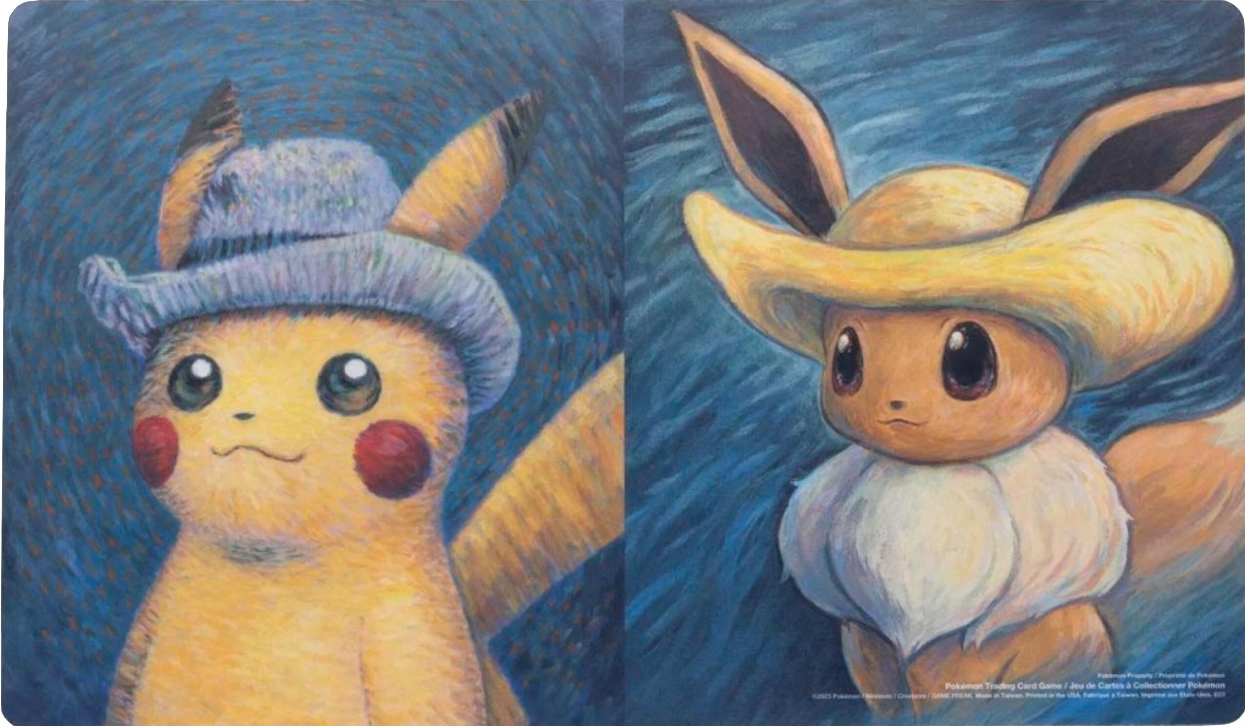 Image for Pokemon TCG: Pokémon Center × Van Gogh Museum: Pikachu & Eevee Inspired by Vincent's Self-Portraits Playmat - Playmats
