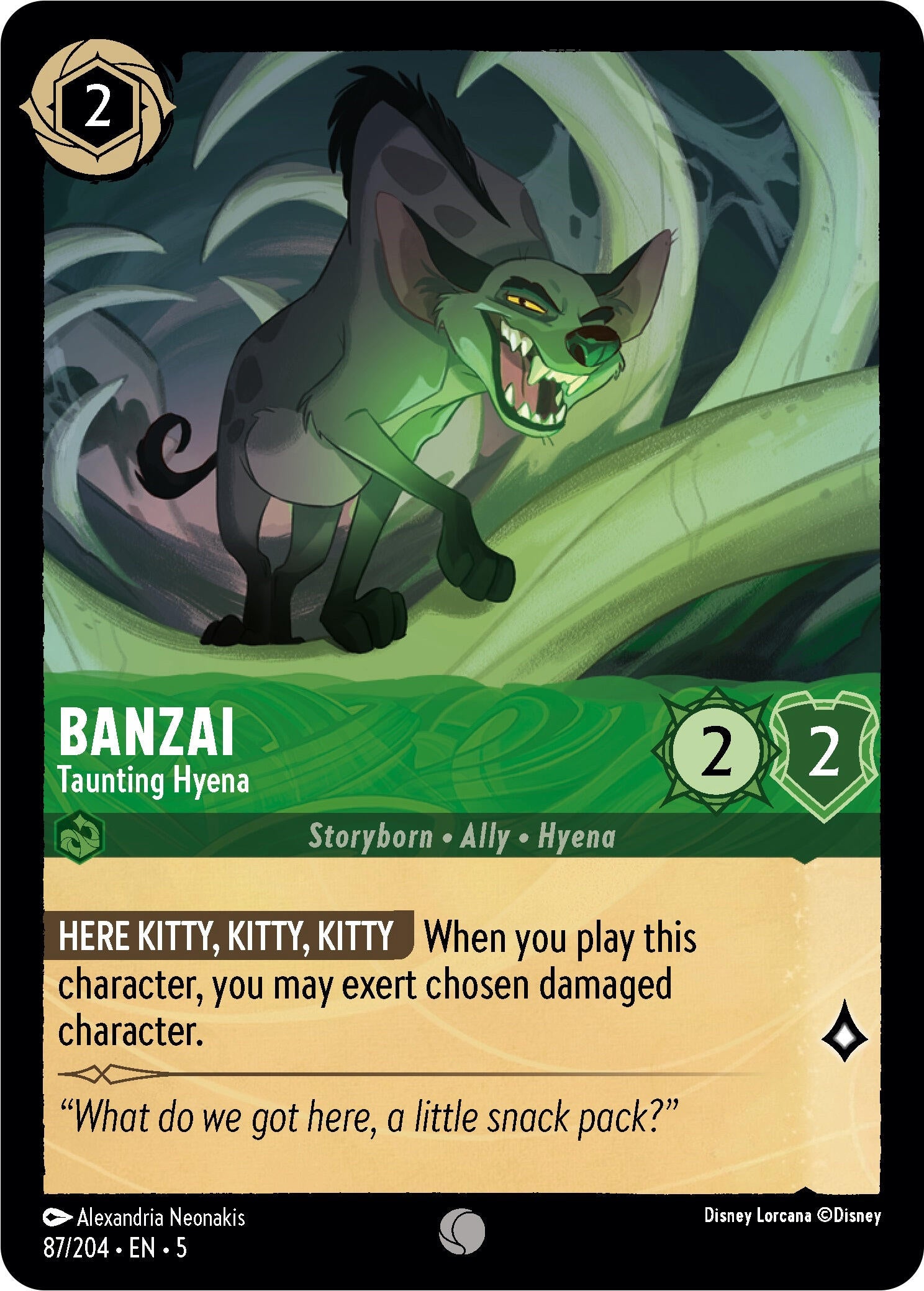 Image for Banzai - Taunting Hyena (87/204) (Shimmering Skies) (5) - Disney Lorcana