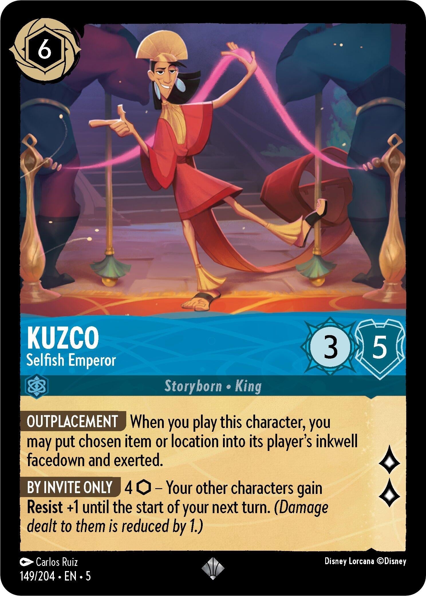 Image for Kuzco - Selfish Emperor (149/204) (Shimmering Skies) (5) - Disney Lorcana