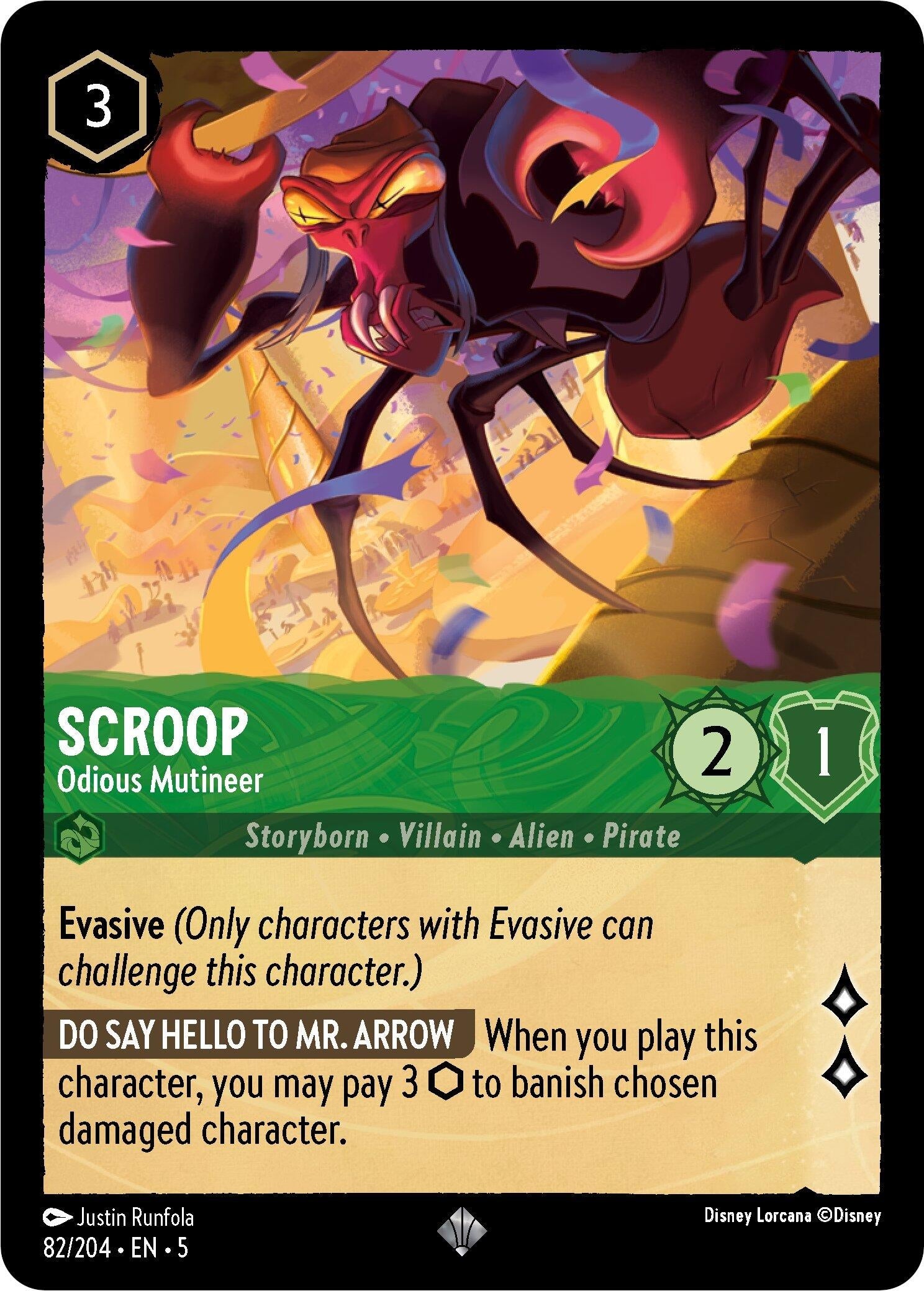 Image for Scroop - Odious Mutineer (82/204) (Shimmering Skies) (5) - Disney Lorcana
