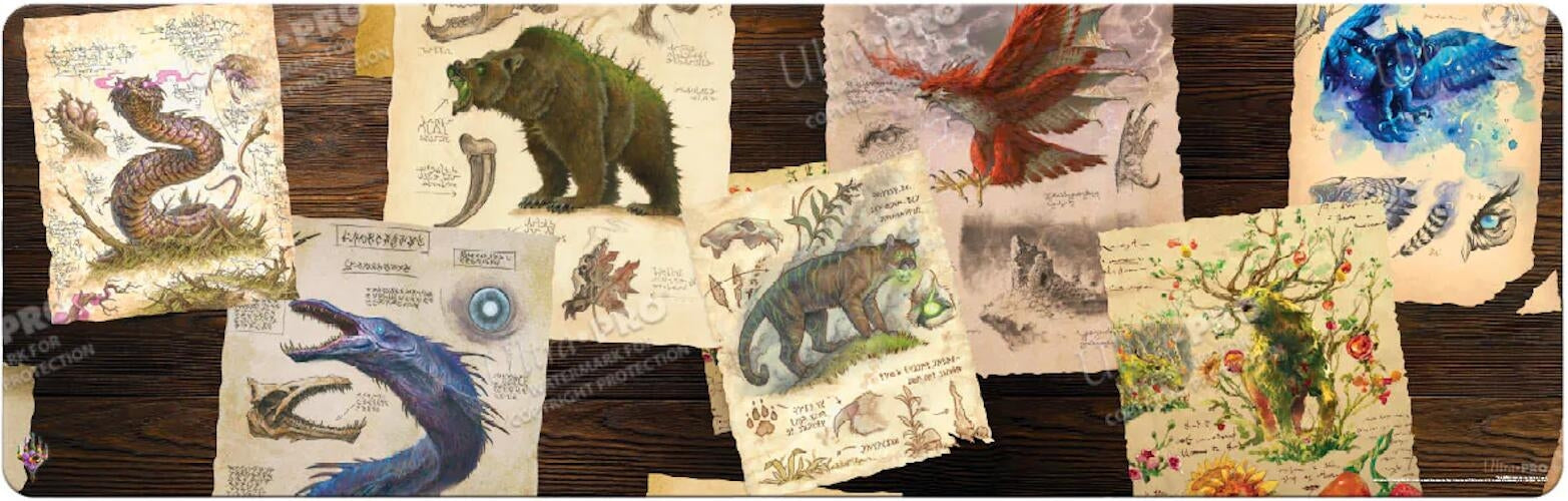 Image for Bloomburrow 8ft Table Playmat for Magic: The Gathering - Calamity Beasts Field Notes - Playmats