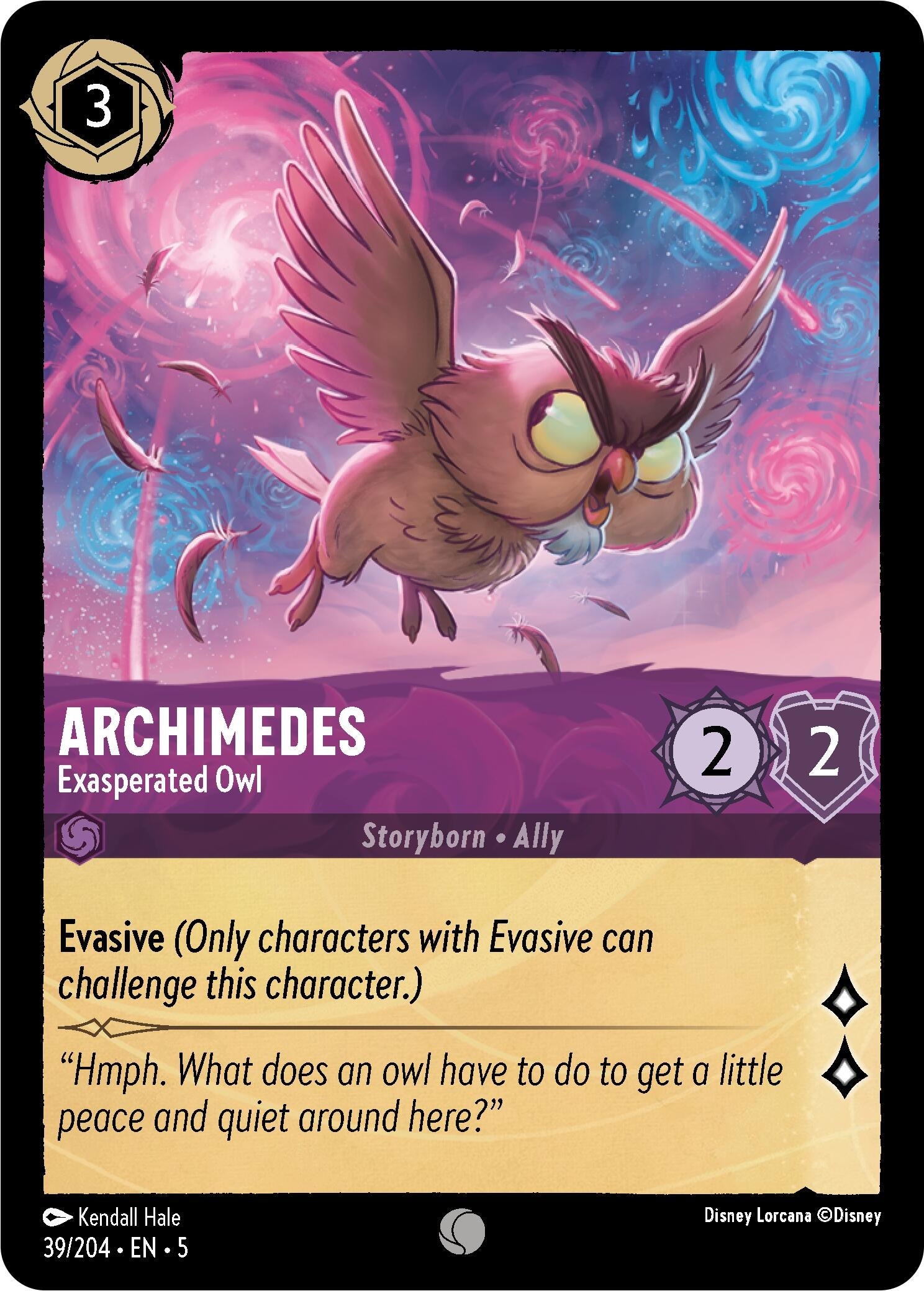Image for Archimedes - Exasperated Owl (39/204) (Shimmering Skies) (5) - Disney Lorcana