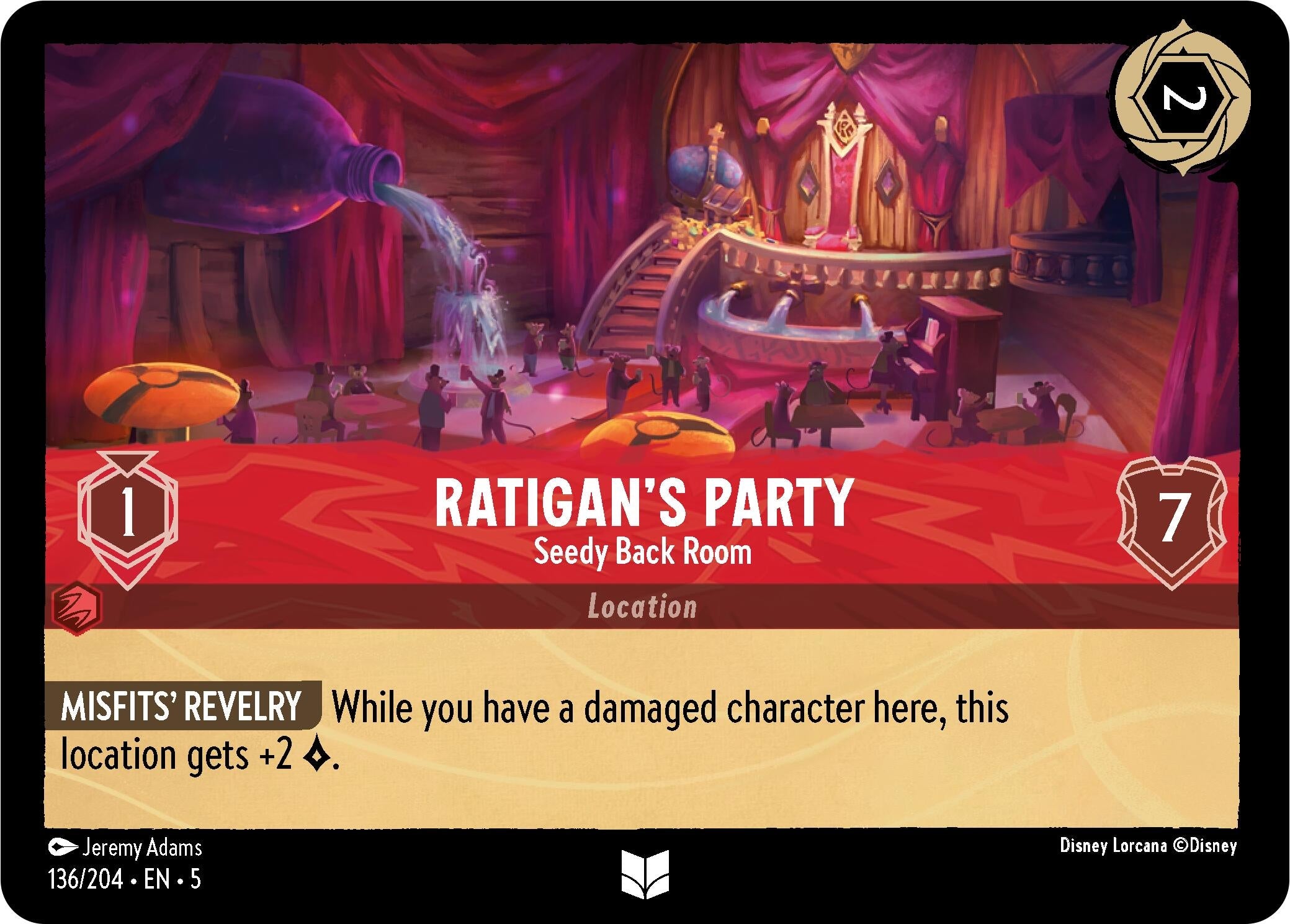 Image for Ratigan's Party - Seedy Back Room (136/204) (Shimmering Skies) (5) - Disney Lorcana