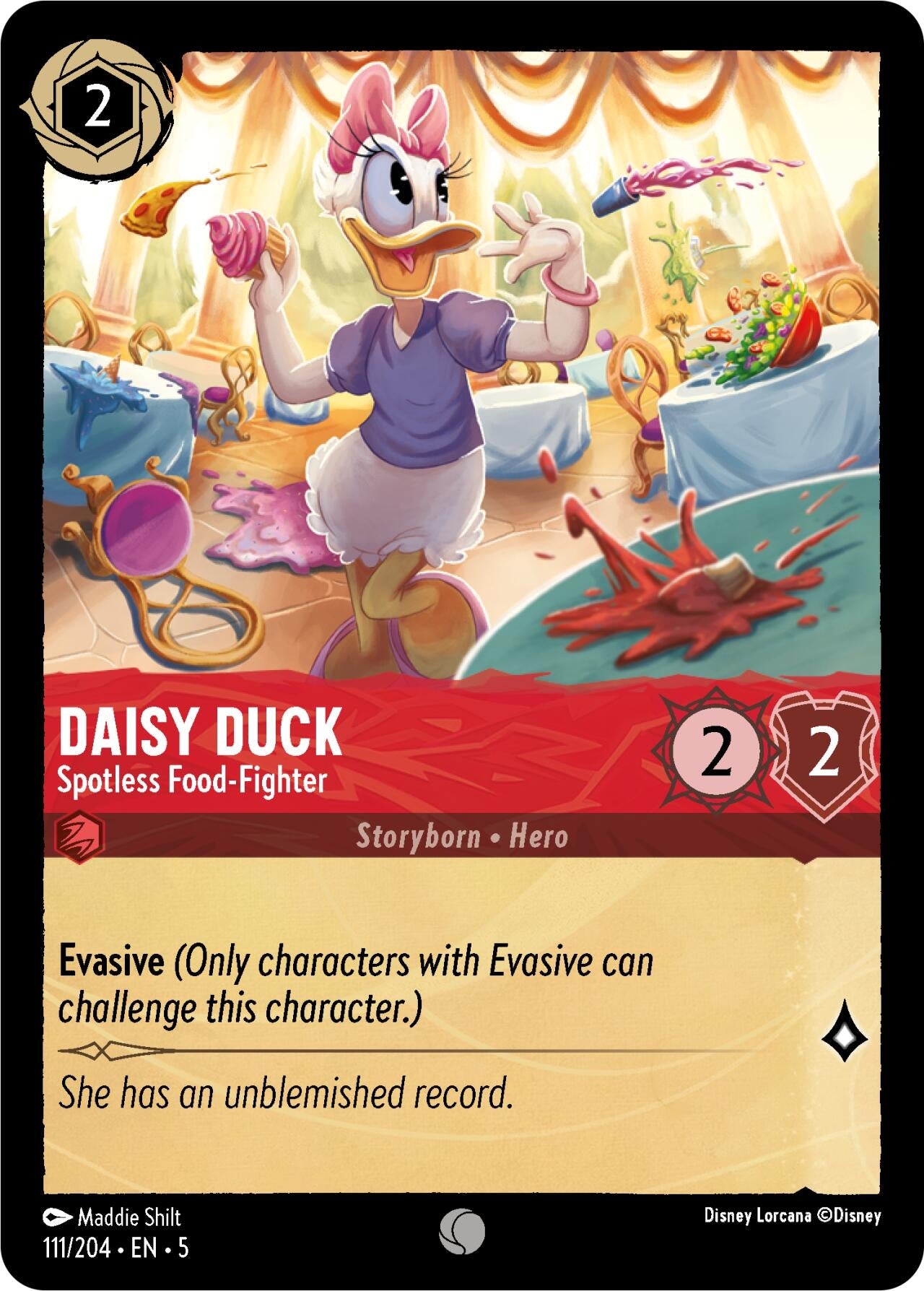 Image for Daisy Duck - Spotless Food-Fighter (111/204) (Shimmering Skies) (5) - Disney Lorcana