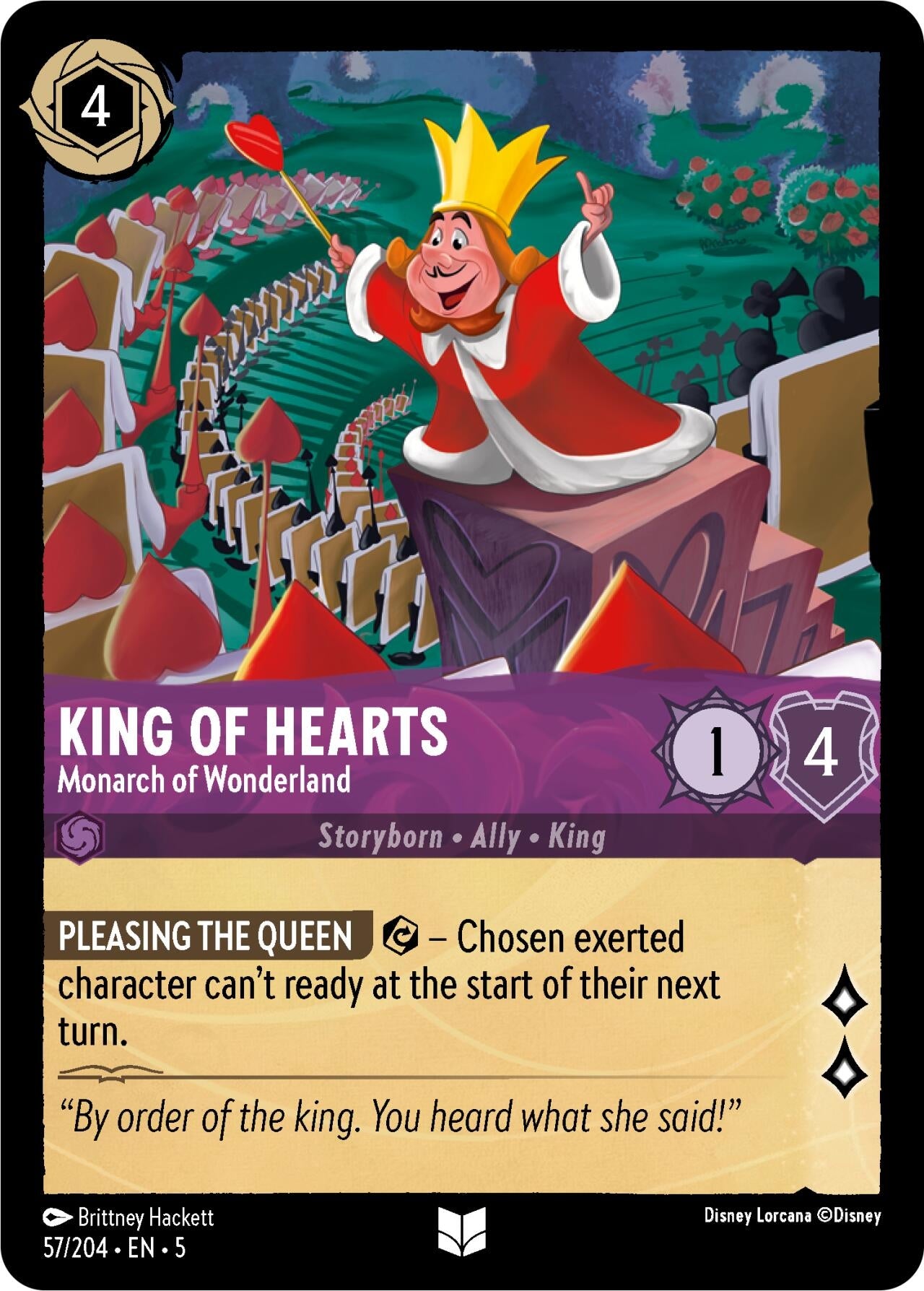 Image for King of Hearts - Monarch of Wonderland (57/204) (Shimmering Skies) (5) - Disney Lorcana