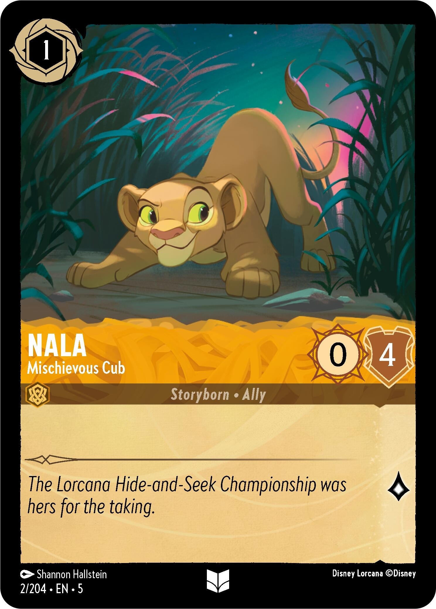 Image for Nala - Mischievous Cub (2/204) (Shimmering Skies) (5) - Disney Lorcana