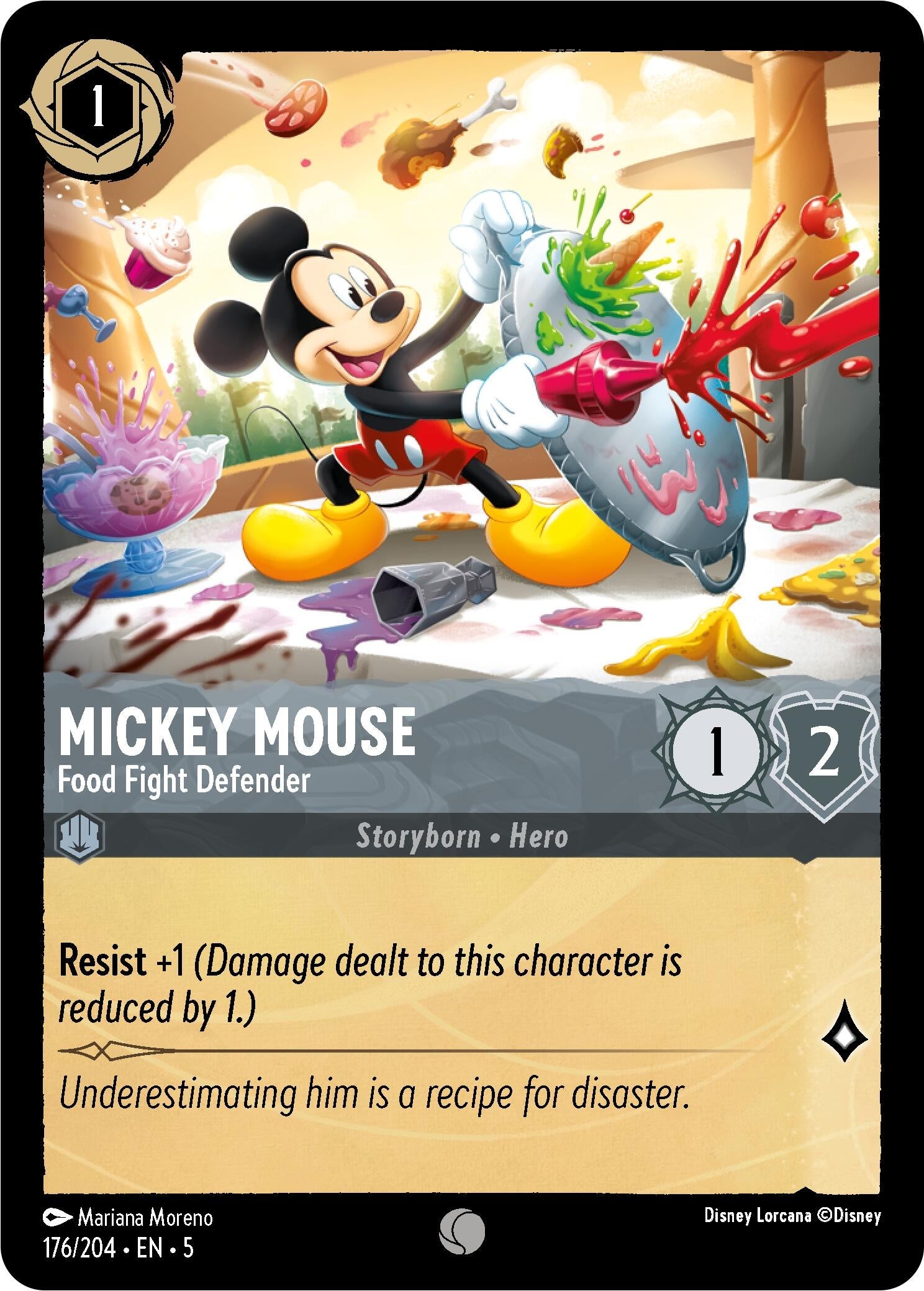 Image for Mickey Mouse - Food Fight Defender (176/204) (Shimmering Skies) (5) - Disney Lorcana