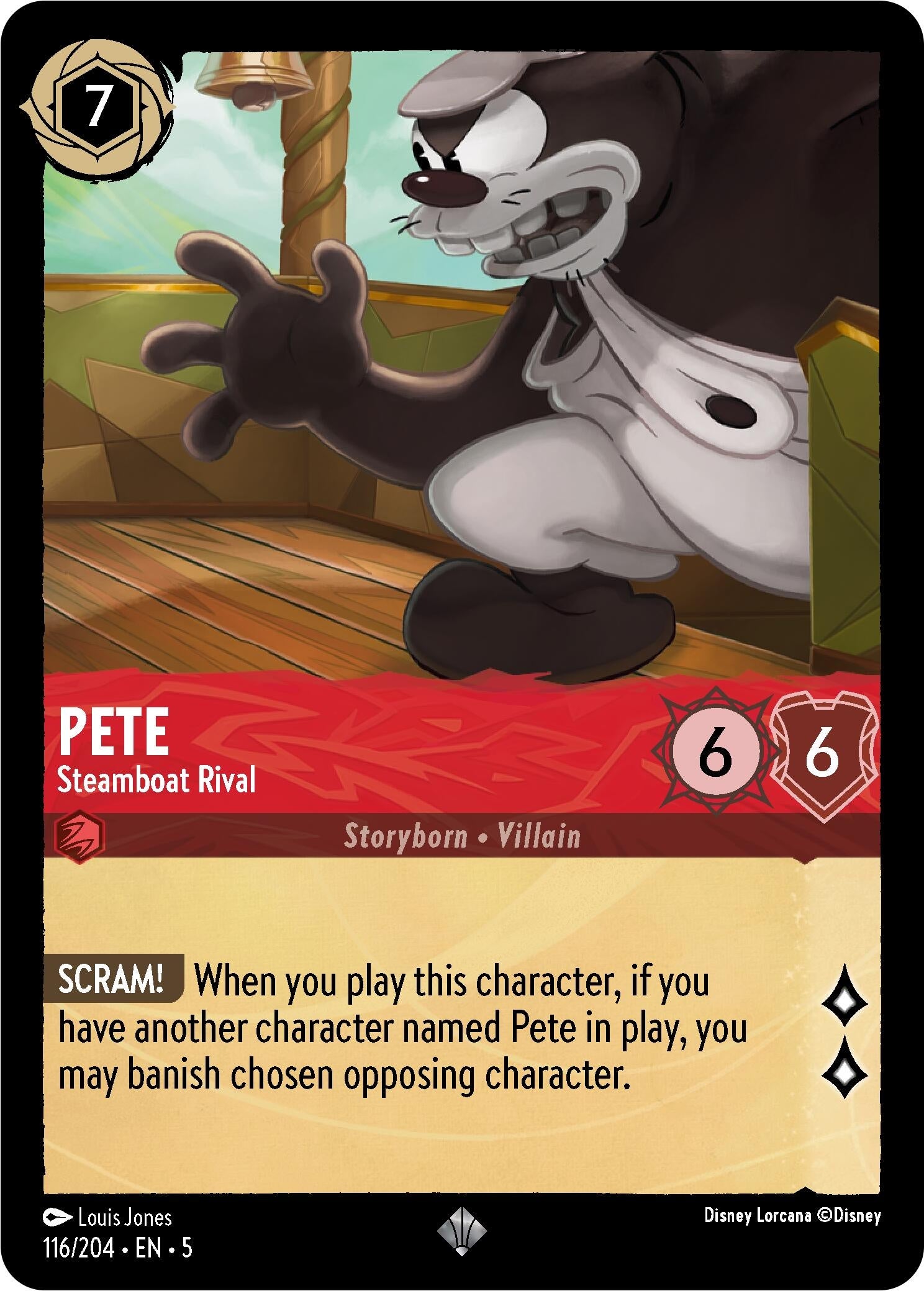 Image for Pete - Steamboat Rival (116/204) (Shimmering Skies) (5) - Disney Lorcana