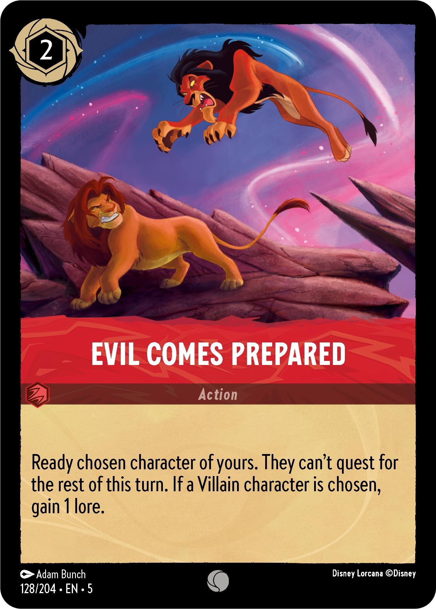 Image for Evil Comes Prepared (128/204) (Shimmering Skies) (5) - Disney Lorcana