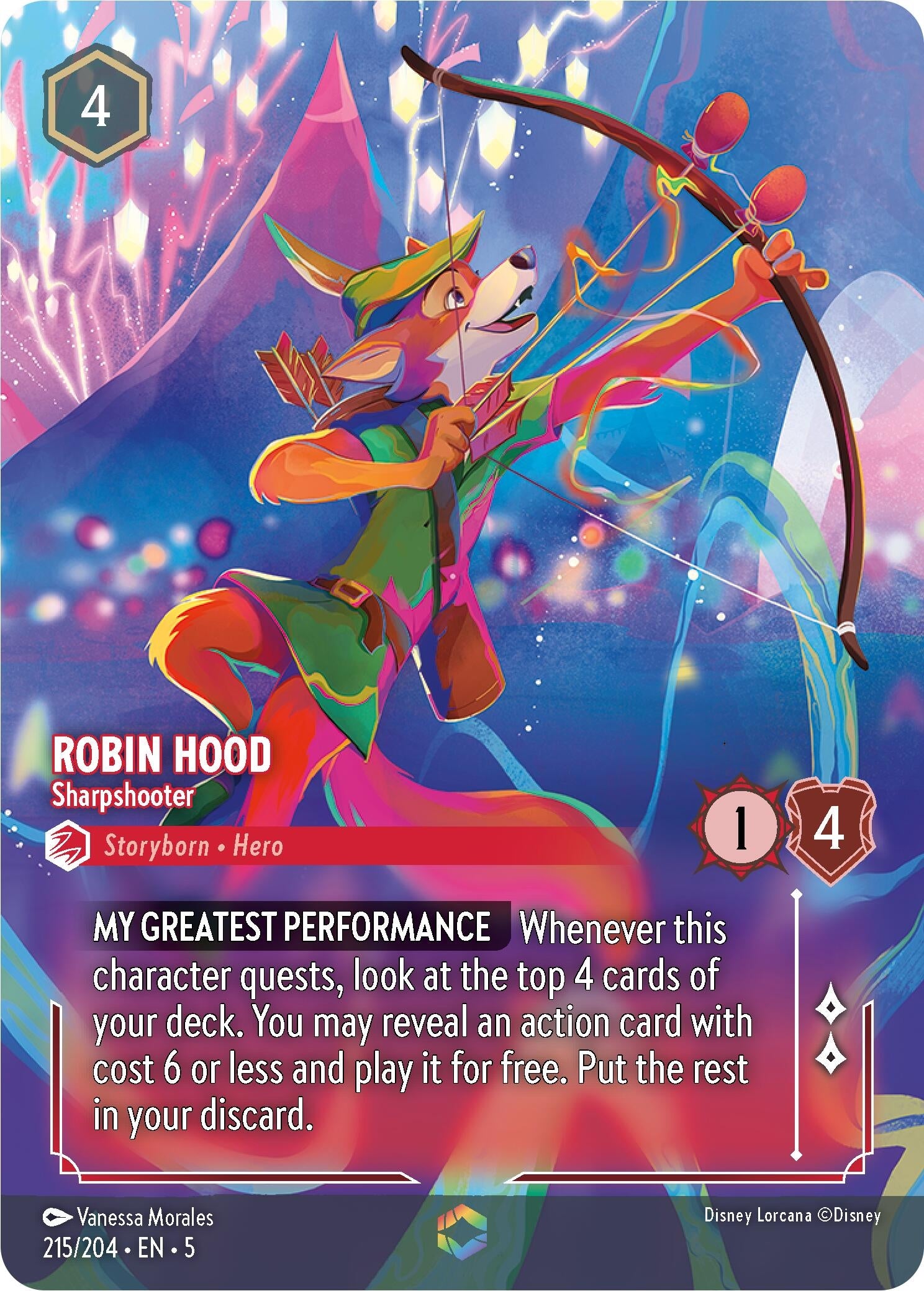 Image for Robin Hood - Sharpshooter (Enchanted) (215/204) (Shimmering Skies) (5) - Disney Lorcana