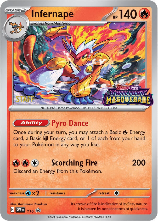 Image for Infernape - 116 (Prerelease) [Staff] (116) (SV: Scarlet & Violet Promo Cards) (SVP) - Pokemon
