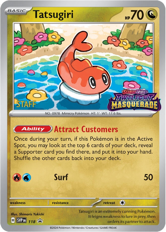 Image for Tatsugiri - 118 (Prerelease) [Staff] (118) (SV: Scarlet & Violet Promo Cards) (SVP) - Pokemon