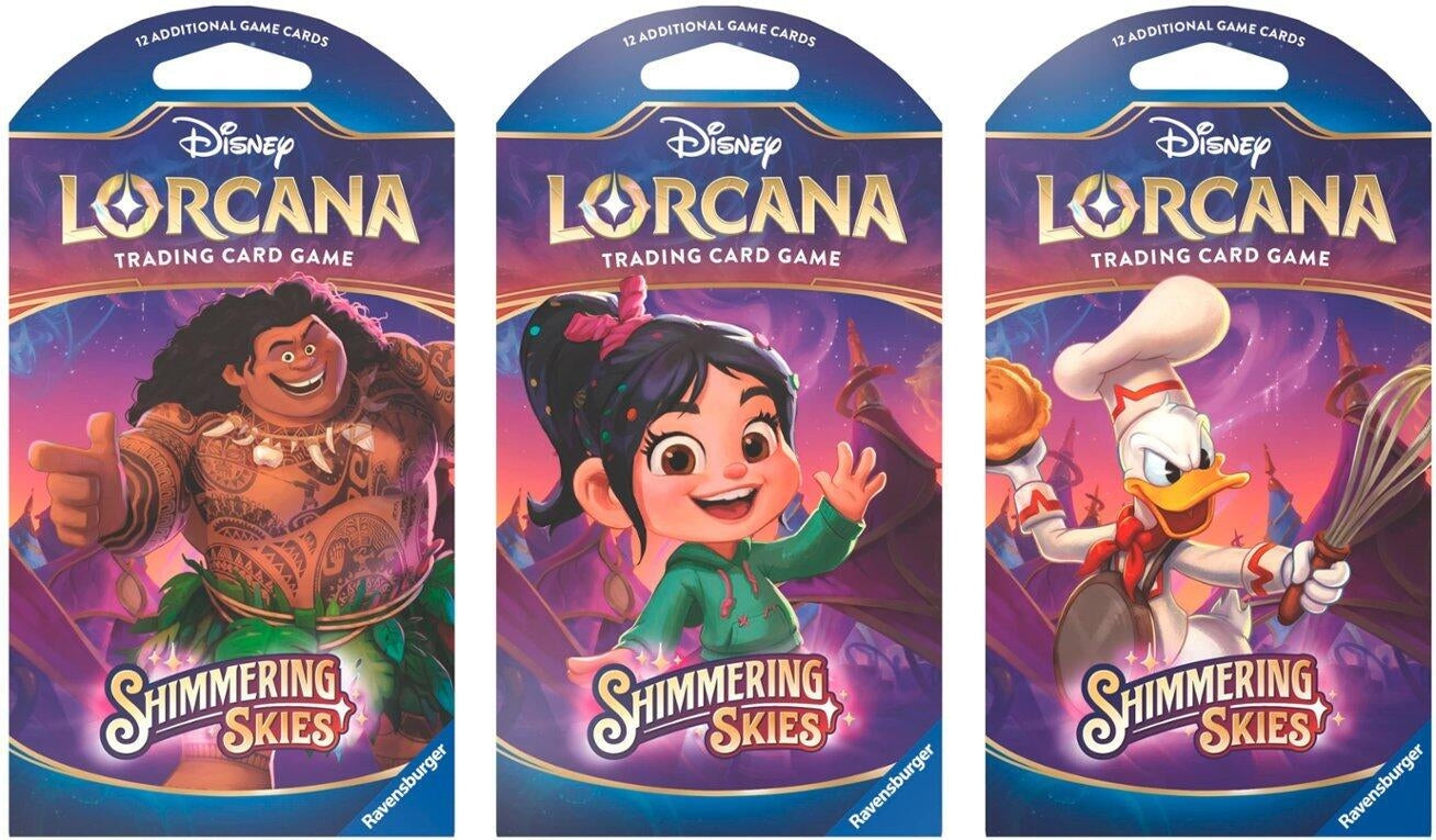 Image for Disney Lorcana: Shimmering Skies Sleeved Booster Pack Art Bundle [Set of 3] - Disney Lorcana