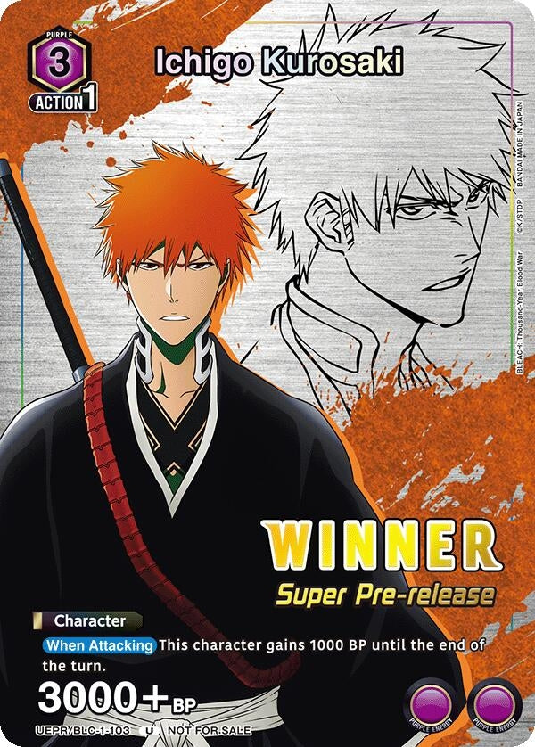 Image for Ichigo Kurosaki (Super Pre-Release Winner) (UE01ST/BLC-1-103) (UE01ST: BLEACH: Thousand-Year Blood War Super Pre-Release Starter Deck) (UE01ST_PRE) - Union Arena