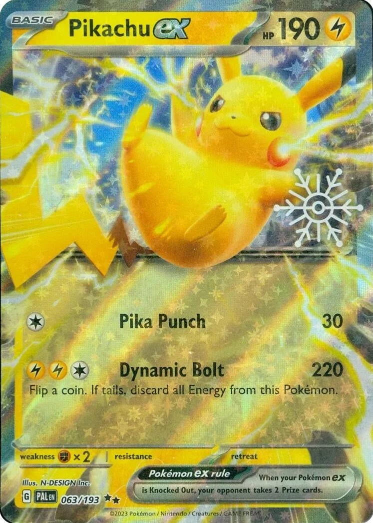 Image for Pikachu ex (Holiday Calendar) (063/193) (Miscellaneous Cards & Products) (MCAP) - Pokemon