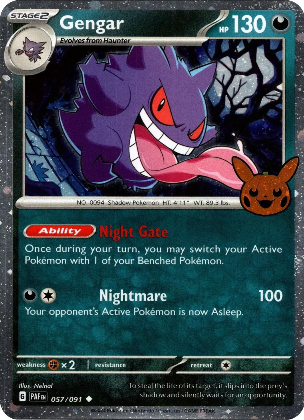 Image for Gengar (Cosmos Holo) (057/091) (Trick or Trade BOOster Bundle 2024) (TTBB24) - Pokemon