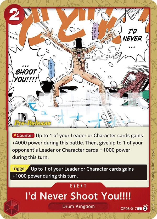 Image for I'd Never Shoot You!!!! (OP08-017) (Two Legends Pre-Release Cards) (OP08 PRE) - One Piece Card Game