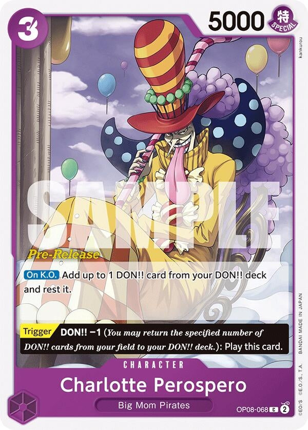 Image for Charlotte Perospero (OP08-068) (Two Legends Pre-Release Cards) (OP08 PRE) - One Piece Card Game