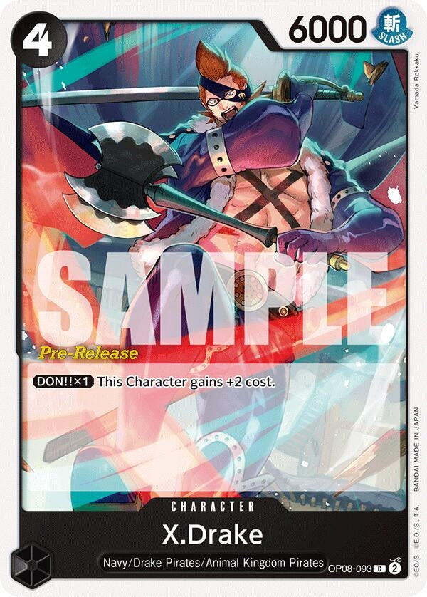 Image for X.Drake (OP08-093) (Two Legends Pre-Release Cards) (OP08 PRE) - One Piece Card Game