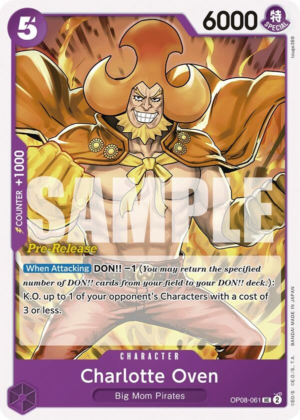 Image for Charlotte Oven (OP08-061) (Two Legends Pre-Release Cards) (OP08 PRE) - One Piece Card Game