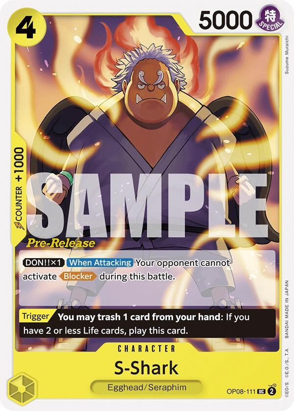 Image for S-Shark (OP08-111) (Two Legends Pre-Release Cards) (OP08 PRE) - One Piece Card Game