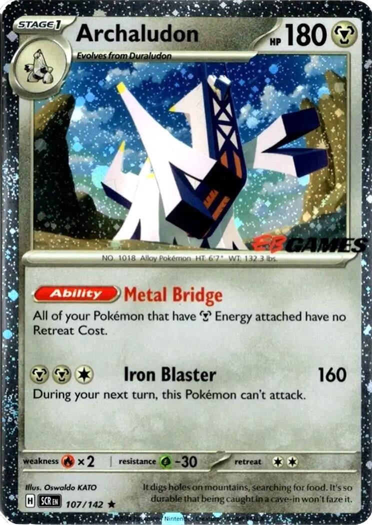 Image for Archaludon (Cosmos Holo) (EB Games Exclusive) (107/142) (Miscellaneous Cards & Products) (MCAP) - Pokemon