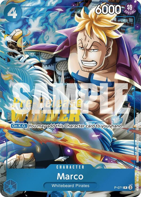Image for Marco (Two Legends Pre-Release Winner) (P-071) (One Piece Promotion Cards) (OP-PR) - One Piece Card Game