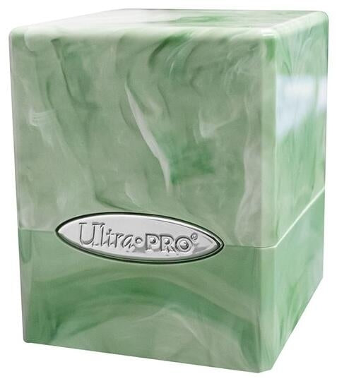 Image for Marble Satin Cube - Lime Green and White - Deck Boxes