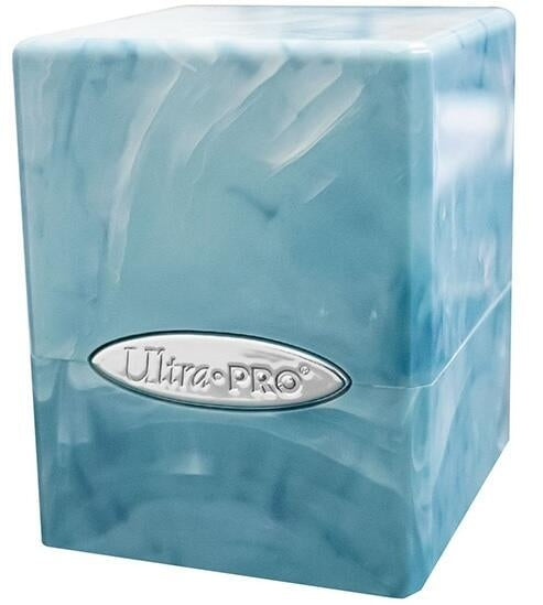 Image for Marble Satin Cube - Light Blue and White - Deck Boxes