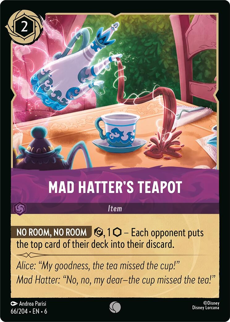 Image for Mad Hatter's Teapot (66/204) (Azurite Sea) (6) - Disney Lorcana